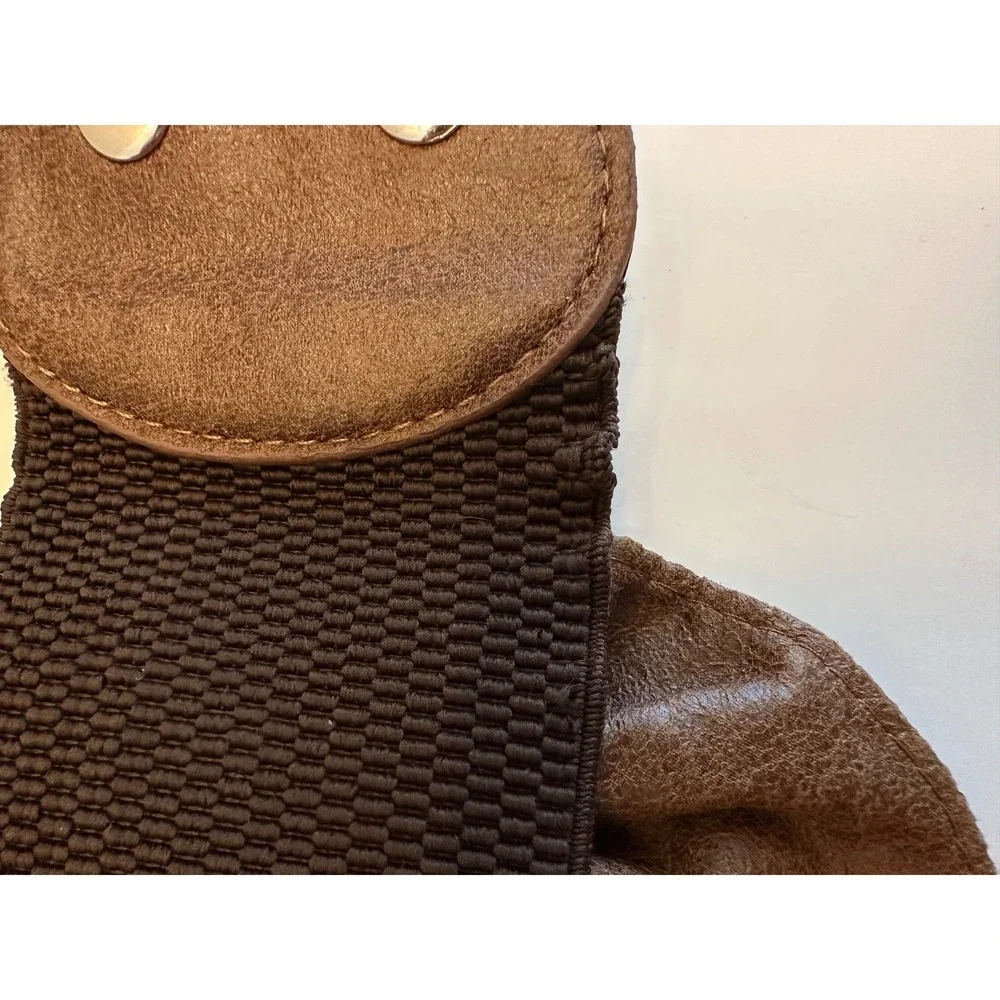 Elastic Stretch Bow Belt Khaki Green Brown Snap Closure